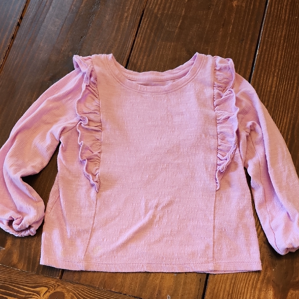 Cat & Jack Lavender Ruffled Long Sleeve Tee